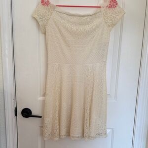 Rewind Cream Lace Mini Dress